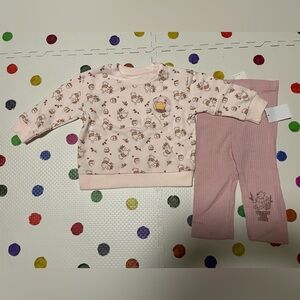 Baby girl pink Winnie the Pooh sweater and pants. 6-9m NWT